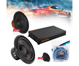 GAS-4CHPACK13SPL Πλήρες δυνατό ηχοσύστημα Gas Audio και δώρο kit καλωδίωσης