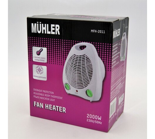 ΑΕΡΟΘΕΡΜΟ ΜΕ 2 ΕΠΙΠΕΔΑ ΘΕΡΜΑΝΣΗΣ 2000W MUHLER HO-MFH-2011