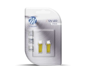 T5 12V W2x4,6d LED 1xSMD5050 ΚΙΤΡΙΝΟ (ΚΑΡΦΩΤΟ ΑΚΑΛΥΚΟ) BLISTER M-TECH -  2 ΤΕΜ.