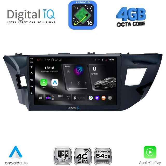 DIGITAL IQ RTG 6714MD_CPA (10inc) MULTIMEDIA TABLET for TOYOTA COROLLA mod. 2013-2016