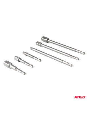 Amio – Προσαρμογείς HEX 1/4" σε Καρυδάκια 1/4" 3/8" 1/2" Heavy Duty για Σταθερή Τοποθέτηση & Καθημερινή Χρήση – Σετ 6 Τεμ. (04781/AM)