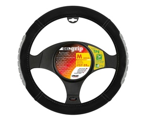 ΚΑΛΥΜΜΑ ΤΙΜΟΝΙΟΥ GEL GRIP (M) 37/39cm ΜΙΚΡΟΙΝΕΣ/ΤΖΕΛ ΜΑΥΡΟ/ΓΚΡΙ ΑΟΣΜΟ ECO-FRIENDLY