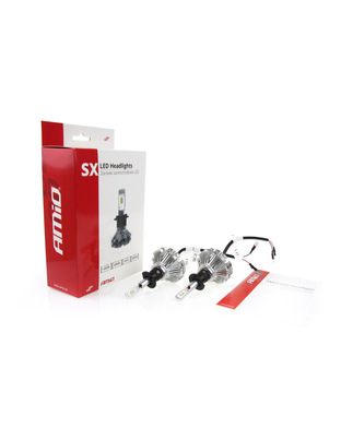 Amio - Λαμπτήρες SX SERIES τύπου H1 τάση λειτουργίας 6/12V απόδοσης 40W 6000K 3200lm με ενσωματωμένη ψύκτρα για Επιβατικά Αυτοκίνητα και Μοτοσυκλέτες - 2 τεμ. (01061/AM)