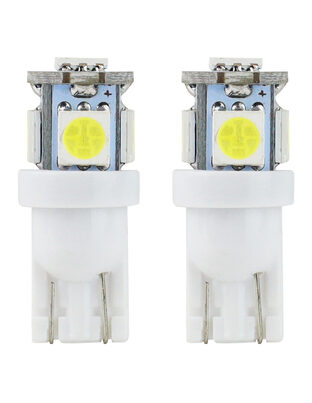 Amio - Λάμπες LED T10 W5W 12V W2.1x9.5d Λευκό Φως 5600K με 5 SMD 5050 chips Καρφωτές για Φώτα Θέσης Πινακίδας και Εσωτερικού Φωτισμού Αυτοκινήτου - 1 σετ (01284/AM)
