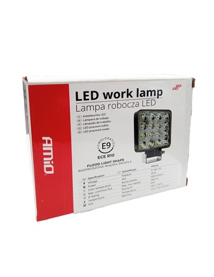 Amio - ΠΡΟΒΟΛΕΑΣ ΕΡΓΑΣΙΑΣ WORKING LAMP FLOOD 16LED 3030 9-36V 3840lm 6000K 110x110mm AWL10 – 1 ΤΕΜ. (02424/AM)