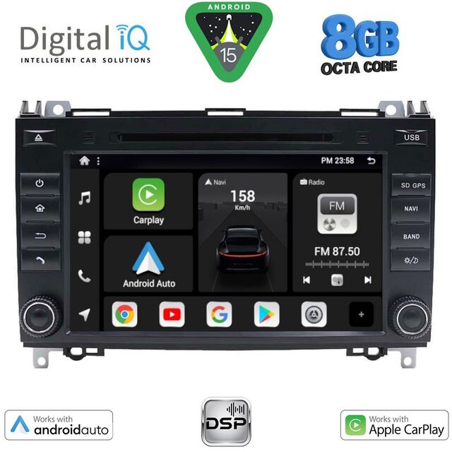 DIGITAL IQ BXF 768_CPAA (8'' DVD) MULTIMEDIA SYSTEM for MERCEDES A – B – SPRINTER – VITO – VIANO mod. 2007-2019