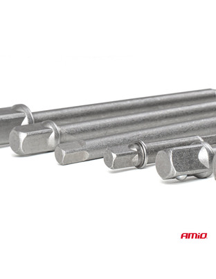 Amio – Προσαρμογείς HEX 1/4" σε Καρυδάκια 1/4" 3/8" 1/2" Heavy Duty για Σταθερή Τοποθέτηση & Καθημερινή Χρήση – Σετ 6 Τεμ. (04781/AM)