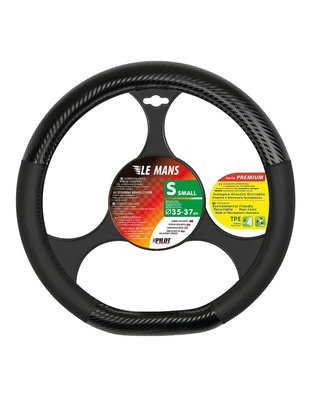Lampa Κάλυμμα Τιμονιού Αυτοκινήτου Le Mans 35-37εκ. Άοσμο με Matt Carbon πρόσθετα από Ultra-soft Skeentex Μαύρο 1-τεμ. (L3295.2)