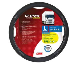 Κάλυμμα Τιμονιού Φορτηγού GT-SPORT Μαύρο με Ασημί Ραφή - 46/48 cm Large