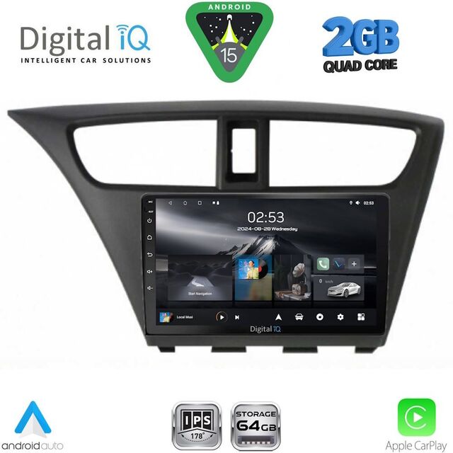 DIGITAL IQ RSD 1190_CPA (9inc) MULTIMEDIA TABLET for HONDA CIVIC  mod. 2012-2016