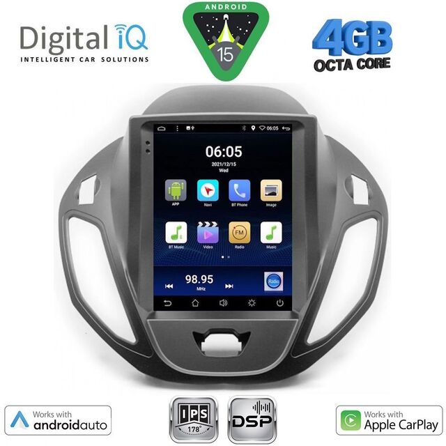 DIGITAL IQ BXF 6880_CPAA TESLA STYLE for FORD TOURNEO COURIER mod. 2014-2024