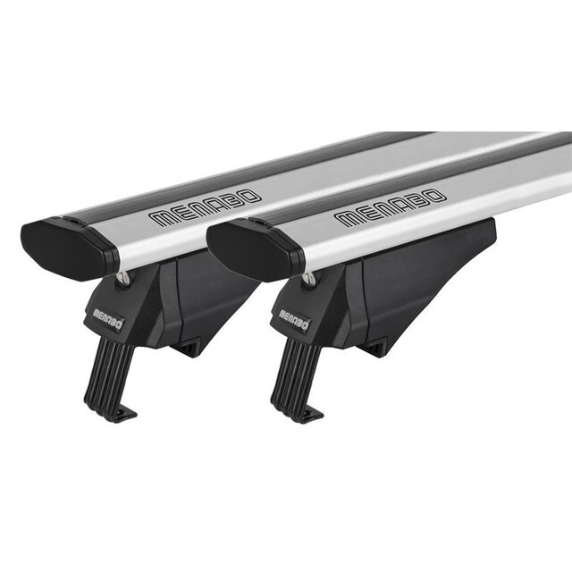 MENABO ΜΠΑΡΕΣ ΟΡΟΦΗΣ ΑΛΟΥΜΙΝΙΟΥ BLADE M SILVER 118 cm ΜΕ ΑΚΡΑ ALFA HIGH ΓΙΑ Dacia Duster Oroch 5 doors 2016> ΜΕ RAISED RAILS - 2 ΤΕΜ. (12920/MB)
