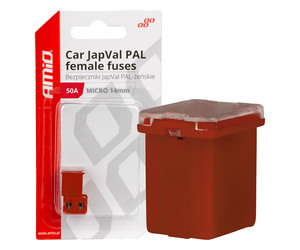 Amio - ΑΣΦΑΛΕΙΕΣ JapVal PAL ΜICRO 14mm ΘΗΛΥΚΕΣ 50A ΣΕ ΚΟΚΚΙΝΟ ΧΡΩΜΑ - 2 Τεμ. (03455/AM)