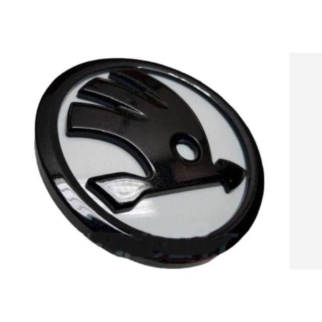 Σήμα 90mm άσπρο/μαύρο γυαλιστερό - Skoda
