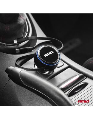 Amio - ΦΟΡΤΙΣΤΗΣ ΑΝΑΠΤΗΡΑ 12/24V ΜΕ 1ΘΥΡΑ USB-C 60W ΤΑΧΕΙΑΣ ΦΟΡΤΙΣΗΣ ΜΕ ΕΝΣΩΜΑΤΩΜΕΝΟ ΚΑΛΩΔΙΟ USB C+APPLE LIGHTING - 1 Τεμ. (04370/AM)
