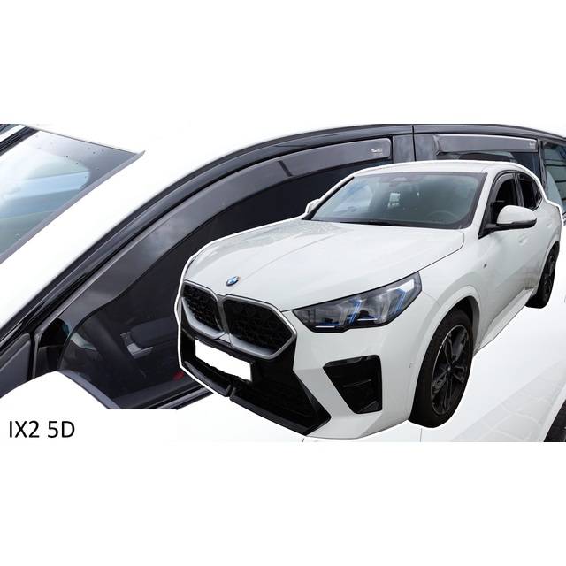 Heko - Ανεμοθραύστες για BMW IX2 5 Doors 2023+ Σετ Αυτοκινήτου Απο Εύκαμπτο Φιμέ Πλαστικό - 4 τεμ. (ΑΝΕΜ.SET11011-1)