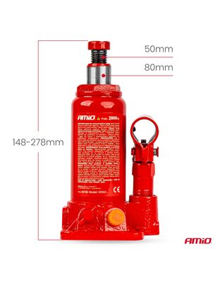 Amio - ΓΡΥΛΟΣ ΥΔΡΑΥΛΙΚΟΣ 2 ΤΟΝΩΝ (2.000kg) ΑΝΥΨΩΣΗ: 148-278mm ΜΕ ΒΑΛΙΤΣΑΚΙ - 1 τεμ. (04182/AM)
