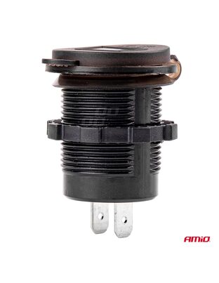 Amio - ΠΡΙΖΑ ΦΟΡΤΙΣΗΣ ΜΕ 2 ΘΥΡΕΣ USB ΨΗΦΙΑΚΟ ΒΟΛΤΟΜΕΤΡΟ ΜΕ ΚΑΠΑΚΙ ΜΑΥΡΗ 12/24V 5V 3.1A MOD-6 -1 ΤΕΜ. (02856/AM)