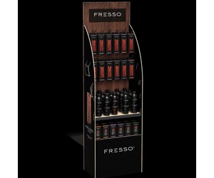 Fresso - Μεγάλο Επιδαπέδιο Ξύλινο Σταντ Προβολής Αρωματικών Αυτοκινήτου με 2 Σειρές για 72 Κρεμαστά και 45 Αρώματα Προβολής - 1 Τεμ. (000073/FRE)