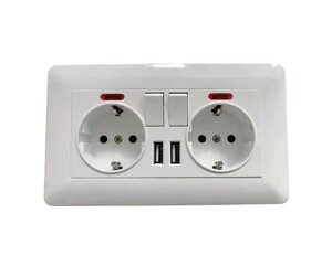 ΔΙΠΛΗ ΕΝΤΟΙΧΙΖΟΜΕΝΗ ΠΡΙΖΑ ΜΕ 2 ΘΥΡΕΣ USB & ΔΙΑΚΟΠΤΕΣ CX-05430