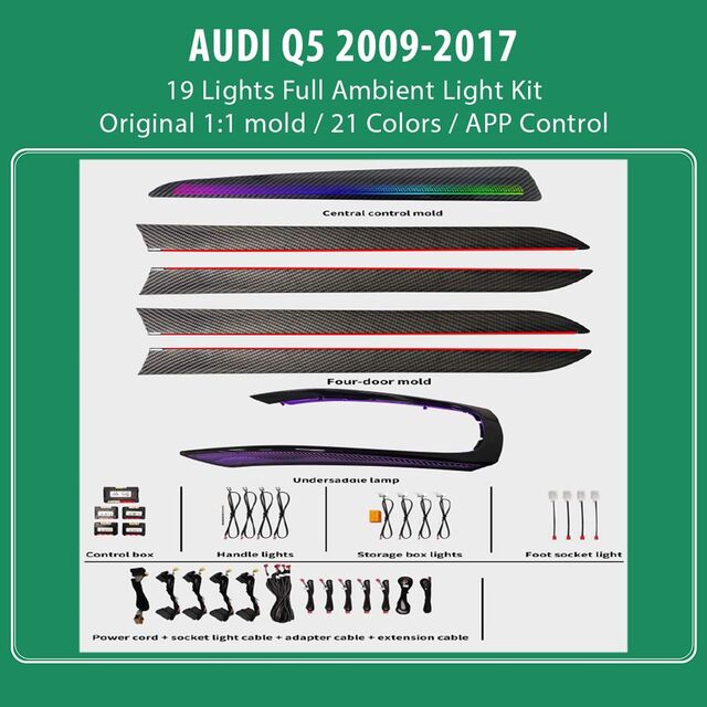 DIQ AMBIENT AUDI Q5 FULL (8R) (Digital iQ Ambient Light for Audi Q5 mod. 2008-2017 with 19 Lights)
