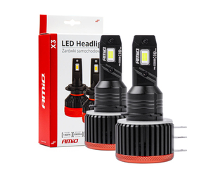 Amio - ΛΑΜΠΕΣ LED H15 9-16V 90W 6.500K 9900lm CANBUS ΜΕ ΑΝΕΜΙΣΤΗΡΑΚΙ X3 SERIES - 2ΤΕΜ. (03309/AM)
