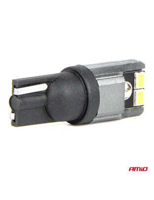 Amio - ΛΑΜΠΑΚΙΑ LED T10 W5W W10W 12/24V LED 4xSMD3020 CAN-BUS ΛΕΥΚΟ - 2 ΤΕΜ. (03717/AM)