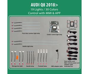 DIQ AMBIENT AUDI Q8 mod. 2018> (Digital iQ Ambient Light for Audi Q8 mod. 2018> with 19 Lights)