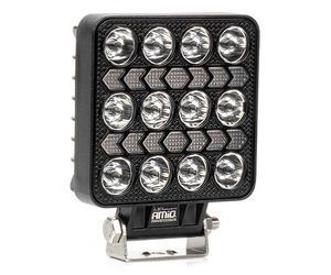 Amio - LED Λάμπα Εργασίας 36W 3600lm 6500K με Προειδοποιητικό Φως – 9–36V (Λευκό + Κίτρινο) Spot Αλουμινένια - 1 τεμ. - (04419/AM)