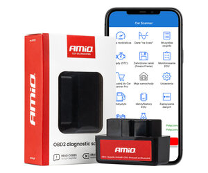 Amio - Διαγνωστικό Αυτοκινήτου OBD 2 τύπου ELM327 Bluetooth Mini τάση λειτουργίας 12V με ασύρματη σύνδεση για Επιβατικά Αυτοκίνητα - 1 τεμ. (04732/AM)