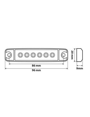 ΦΩΣ ΟΓΚΟΥ 6LED ΠΟΡΤΟΚΑΛΙ 12/24V 96mm ΑΔΙΑΒΡΟΧΟ 1ΤΕΜ.