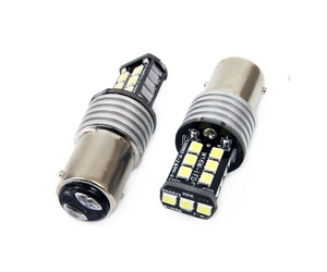 Λαμπάκια LED P21/5W 1157 Amio 12/24V CANBUS με 800lm και 15 SMD 2835. Ισχυρό φως για στάση & φρένα. Σετ 2 τεμαχίων. Αγόρασε τώρα!