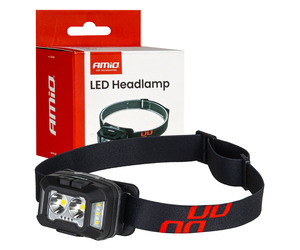 Amio - Φακός Κεφαλής Εργασίας τύπου 2xXPG+10SMD LED χωρητικότητα μπαταρίας 1800mAh - 1 τεμ. (04668/AM)