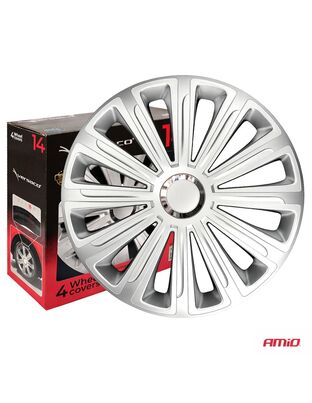 Amio – Τάσια Τροχών 14" Trend RC Ασημί για Αναβάθμιση Εμφάνισης & Καθημερινή Χρήση – Σετ 4 Τεμ. (6896/AM)