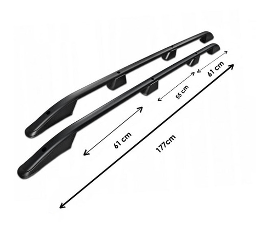 ΜΠΑΡΕΣ ΟΡΟΦΗΣ ΓΙΑ FORD TRANSIT CONNECT / TOURNEO CONNECT / VW CADDY 2021+  ΠΑΡΑΛΛΗΛΕΣ L1 ΑΛΟΥΜΙΝΙΟΥ ΜΑΥΡΕΣ ΟMTEC - 2 TEMΑΧΙΑ