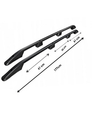 ΜΠΑΡΕΣ ΟΡΟΦΗΣ ΓΙΑ FORD TRANSIT CONNECT / TOURNEO CONNECT / VW CADDY 2021+  ΠΑΡΑΛΛΗΛΕΣ L1 ΑΛΟΥΜΙΝΙΟΥ ΜΑΥΡΕΣ ΟMTEC - 2 TEMΑΧΙΑ