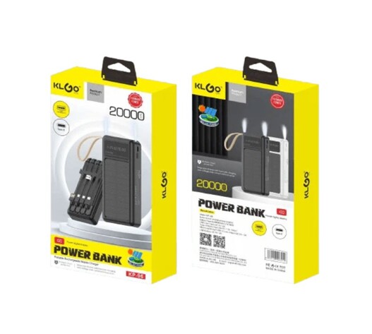 KLGO ΗΛΙΑΚΟ POWER BANK 20.000mAh ΜΕ 2 ΘΥΡΕΣ USB-A KP-96