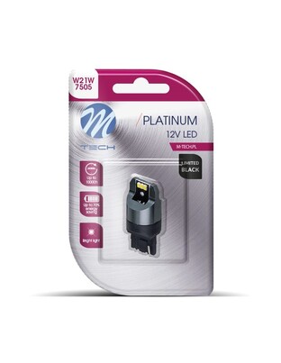 W21W (T20) 12/24V W3x16d 6xSMD3020 CAN-BUS ΛΕΥΚΟ LIMITED BLACK  M-TECH - 1 ΤΕΜ.