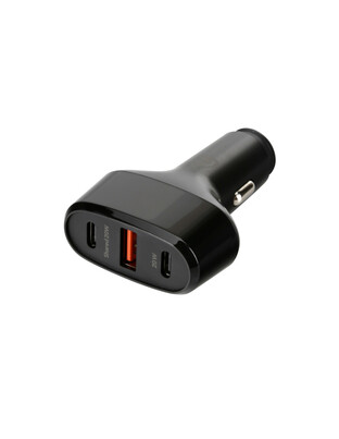 ΦΟΡΤΙΣΤΗΣ ΑΝΑΠΤΗΡΑ 12/24V MAX 40W ΜΕ 1 ΘΥΡΑ USB A & 2 ΘΥΡΕΣ USB C FAST CHARGE ΜΑΥΡΟΣ ROCKET 3 PRO LAMPA - 1 TEM.