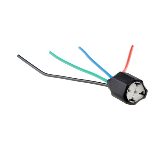 ΒΑΣΗ/ΦΙΣΑ ΚΕΡΑΜΙΚΗ ΓΙΑ ΡΕΛΕ 4 PIN ME 4 ΚΑΛΩΔΙΑ (14 cm) M-TECH - 1 ΤΕΜ.