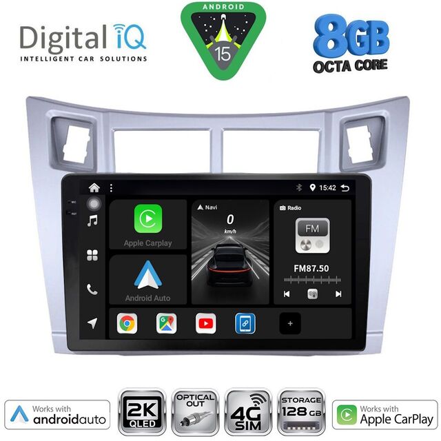 DIGITAL IQ BXK 20736SL_CPAA (9inc) MULTIMEDIA TABLET for TOYOTA YARIS mod. 2006-2011 (SILVER)