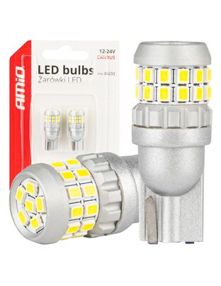Amio - ΛΑΜΠΑΚΙΑ T10 W5W 12V/24V LED CAN-BUS 30xSMD 2016 ΛΕΥΚΟ 5500K - 2 ΤΕΜ. (04233/AM)