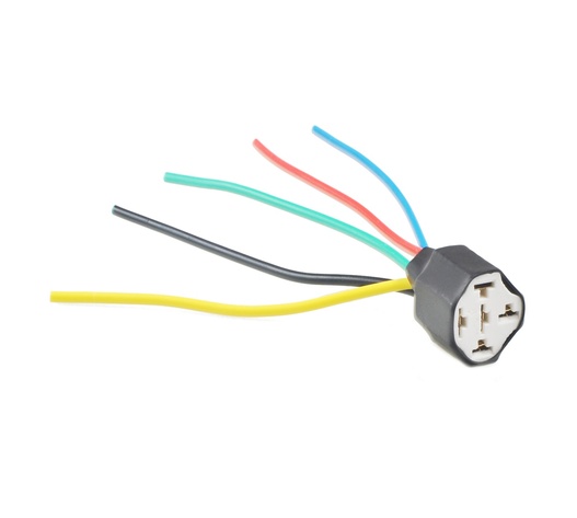 ΒΑΣΗ/ΦΙΣΑ ΚΕΡΑΜΙΚΗ ΓΙΑ ΡΕΛΕ 5 PIN ME 5 ΚΑΛΩΔΙΑ (14 cm) M-TECH - 1 ΤΕΜ.