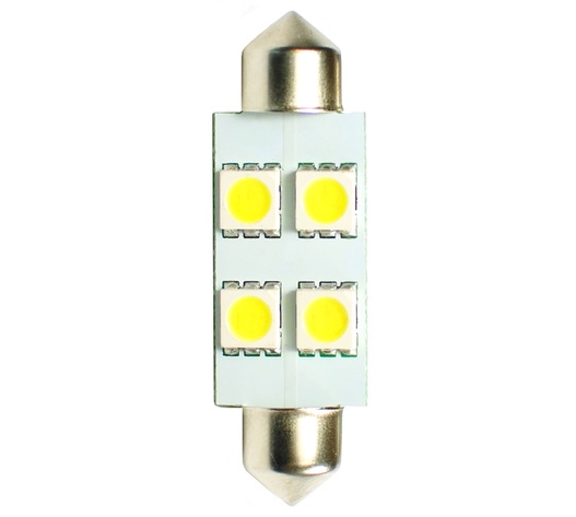 ΛΑΜΠΑΚΙΑ ΠΛΑΦΟΝΙΕΡΑΣ C5W/C10W 12V 1,36W SV8,5 36mm LED 4xSMD5050 ΛΕΥΚΟ 1ΤΕΜ. M-TECH