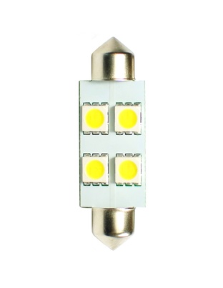 ΛΑΜΠΑΚΙΑ ΠΛΑΦΟΝΙΕΡΑΣ C5W/C10W 12V 1,36W SV8,5 36mm LED 4xSMD5050 ΛΕΥΚΟ 1ΤΕΜ. M-TECH