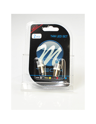 T4W 12V 1W BA9s (ΜΙΝΙΟΝ) LED 1xHP ΛΕΥΚΟ BLISTER 2ΤΕΜ.