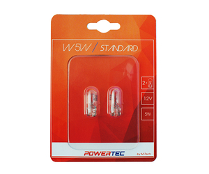 T10 W5W 12V W2,1x9,5d (ΚΑΡΦΩΤΟ ΑΚΑΛΥΚΟ) POWERTEC STANDARD ΑΛΟΓΟΝΟΥ 2ΤΕΜ. M-TECH