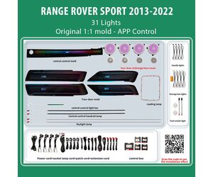 DIQ AMBIENT LR RANGE ROVER SPORT (L494) FULL mod. 2013-2022 (Digital iQ Ambient Light for LAND ROVER RANGE ROVER SPORT L494 mod. 2013-2021 with 31 Lights)