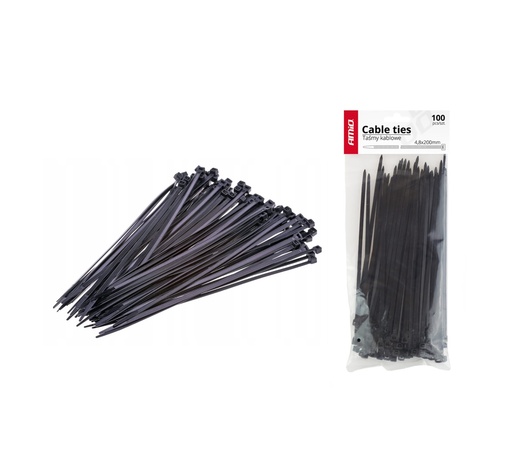 Amio - ΔΕΜΑΤΙΚΑ/ΔΕΤΙΚΑ ΚΑΛΩΔΙΩΝ TIE WRAP 3,6 X 150mm (ΜΑΥΡΟ) - 100 ΤΕΜ.  (02153/AM)