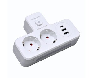 ΠΟΛΥΠΡΙΖΟ 2500W ΜΕ 2 ΠΡΙΖΕΣ, 2 ΘΥΡΕΣ USB-A, 1 ΘΥΡΑ USB-C & ΔΙΑΚΟΠΤΗ QH-05187